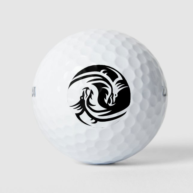 yin yang dragons golf balls (Front)