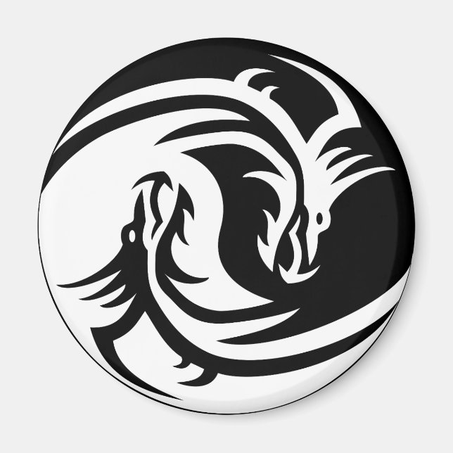 yin yang dragons magnet (Front)