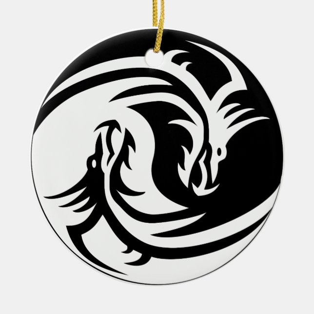 yin yang dragons ornament  (Front)