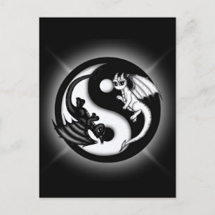 Yin Yang Dragons Postcard