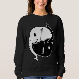 Yin Yang Elephant Animal Chinese Dualism Symbol Fe Sweatshirt
