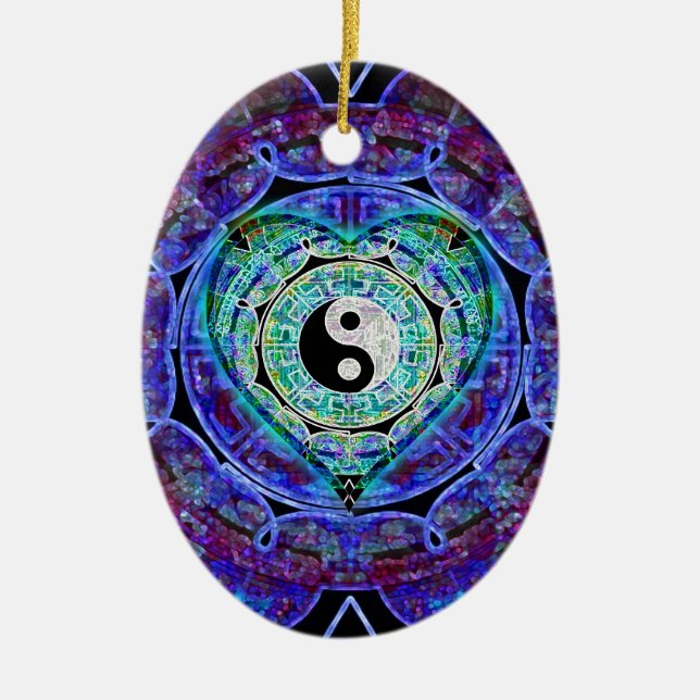 Yin Yang Energy Flow Ceramic Tree Decoration (Front)