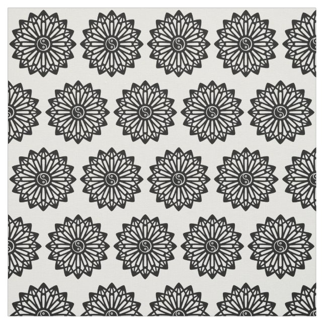 Yin Yang Fabric - Black, White (Swatch)