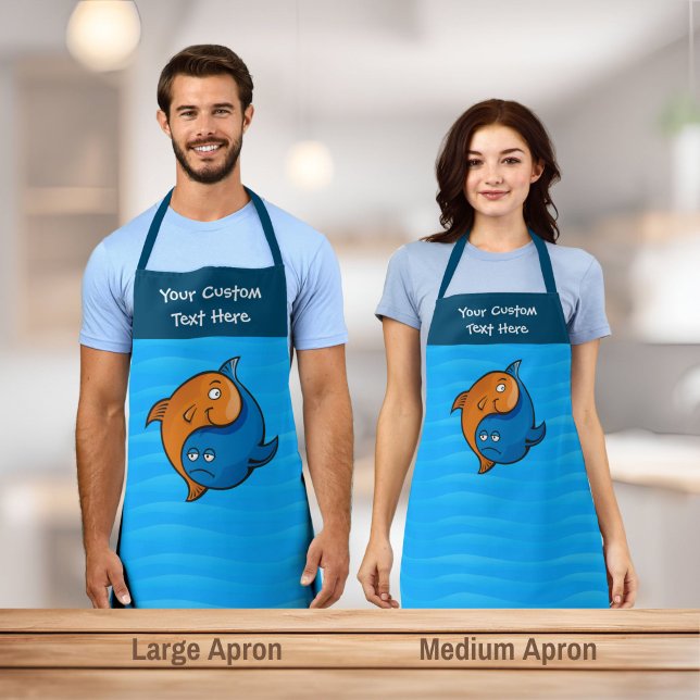 Yin Yang Fish Cartoon Apron (Creator Uploaded)
