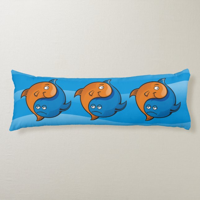 Yin Yang Fish Cartoon Body Cushion (Front)