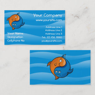 Yin Yang Fish Cartoon Business Card