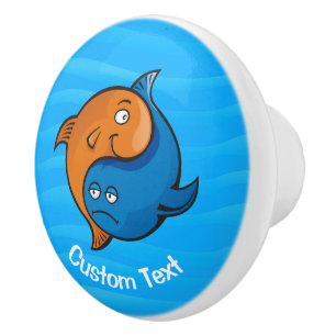 Yin Yang Fish Cartoon Ceramic Knob