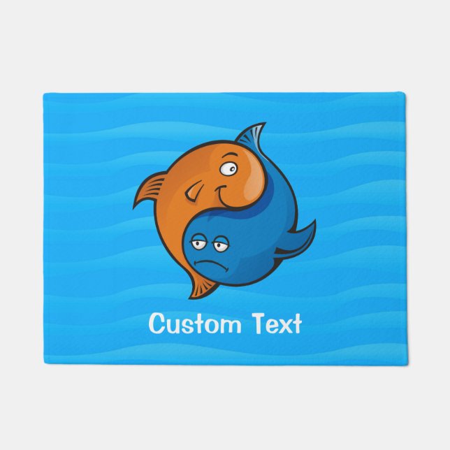 Yin Yang Fish Cartoon Doormat (Front)