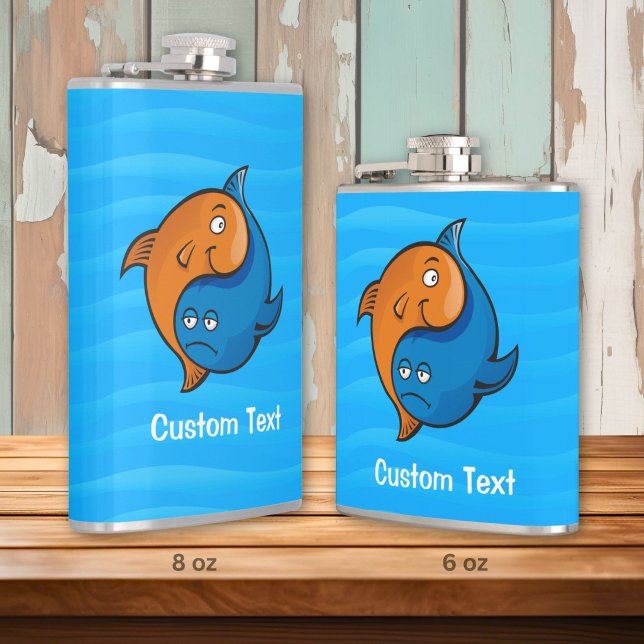 Yin Yang Fish Cartoon Hip Flask (Creator Uploaded)