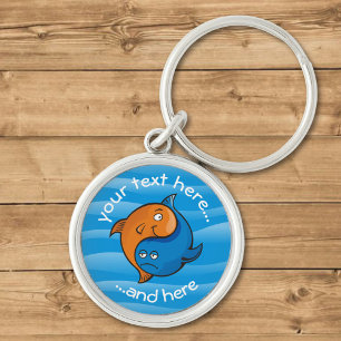 Yin Yang Fish Cartoon Key Ring