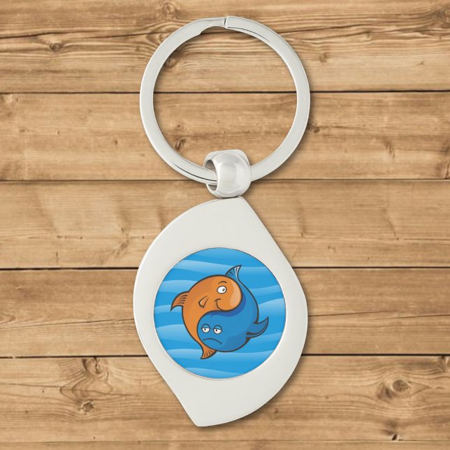 Yin Yang Fish Cartoon Key Ring (Creator Uploaded)