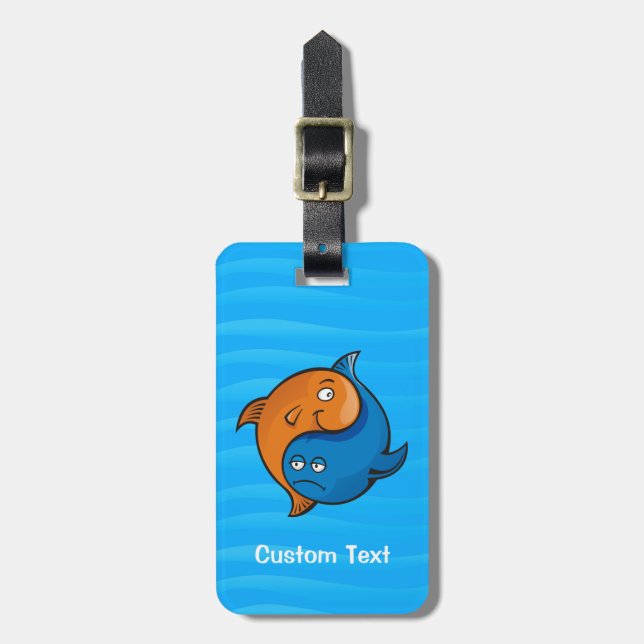 Yin Yang Fish Cartoon Luggage Tag (Front Vertical)