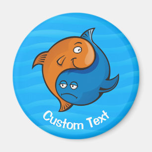 Yin Yang Fish Cartoon Magnet