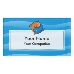 Yin Yang Fish Cartoon Name Tag