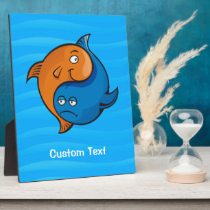 Yin Yang Fish Cartoon Plaque
