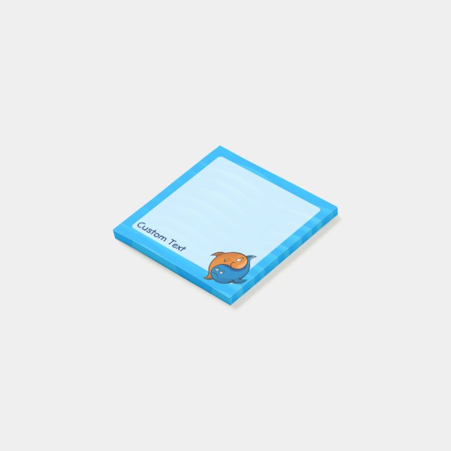 Yin Yang Fish Cartoon Post-it Notes (Angled)