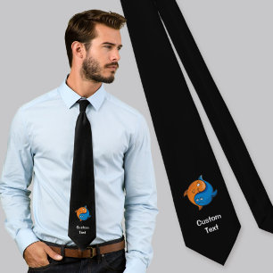 Yin Yang Fish Cartoon Tie