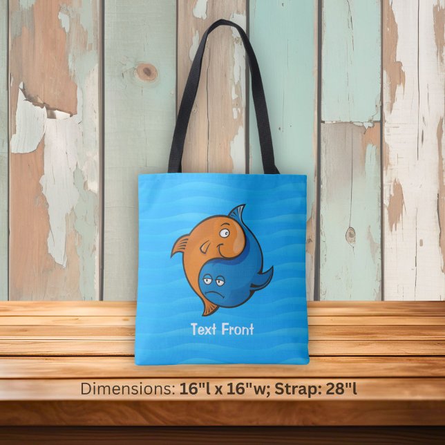 Yin Yang Fish Cartoon Tote Bag (Creator Uploaded)