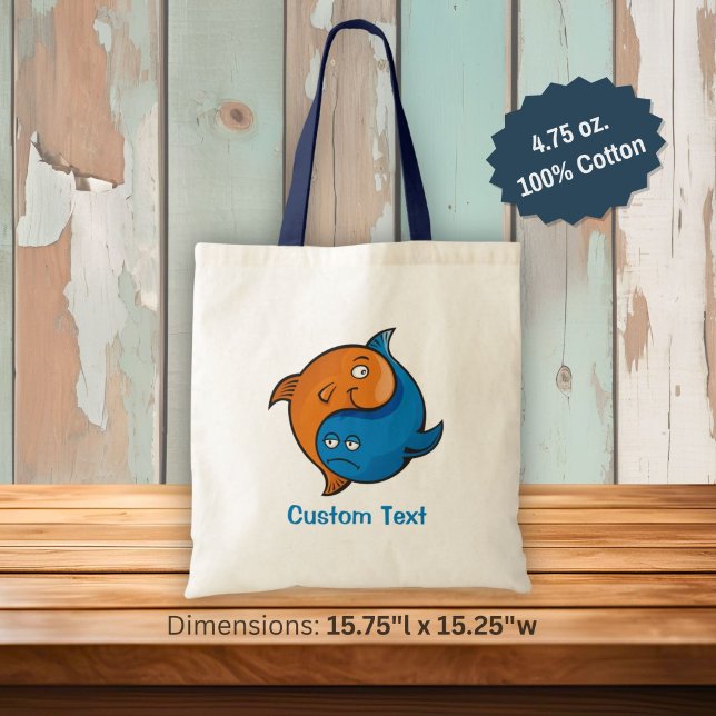 Yin Yang Fish Cartoon Tote Bag (Creator Uploaded)