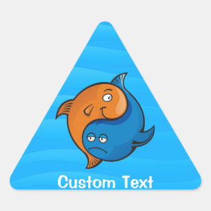 Yin Yang Fish Cartoon Triangle Sticker