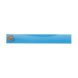 Yin Yang Fish Cartoon Wraparound Address Label