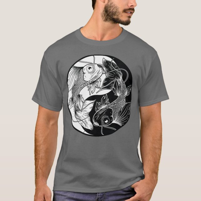 Yin Yang Fish Koi Fish T-Shirt (Front)