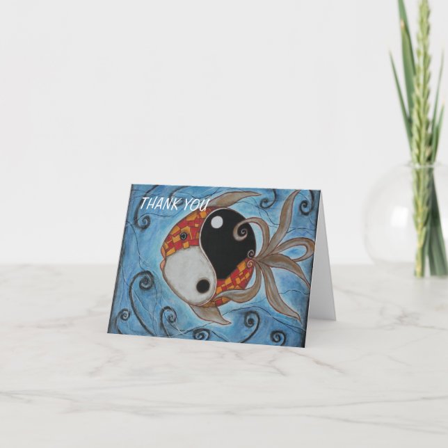 Yin Yang Fish Thank You Card (Front)