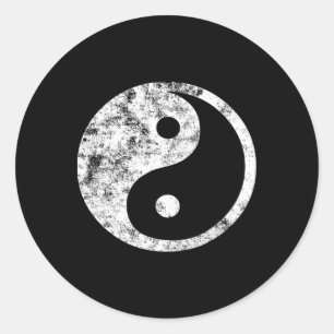 Yin Yang . Fun Yin-yang Symbol Yoga Tao Tee Classic Round Sticker