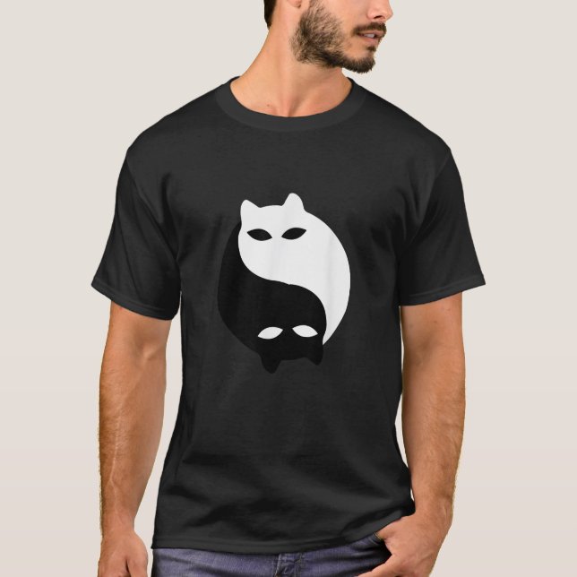 Yin Yang Funny Cat Yoga Zen Cat Owner Lover Cat Th T-Shirt (Front)