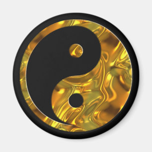 Yin & Yang GOLD black Magnet