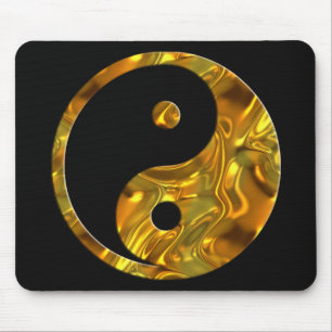 Yin & Yang GOLD   black Mouse Pad