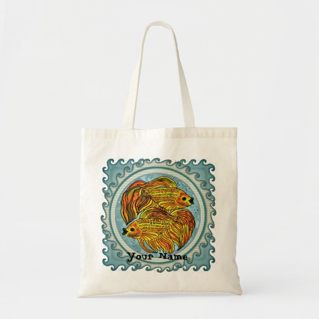 Yin Yang Goldfish Tote Bag (Front)