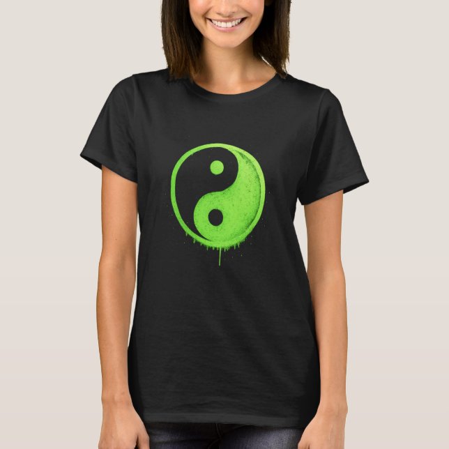Yin Yang Graffiti Symbol Artwork T-Shirt (Front)