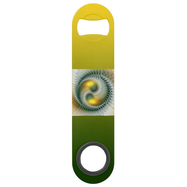 Yin Yang Green Yellow Abstract Colourful Fractal (Front)