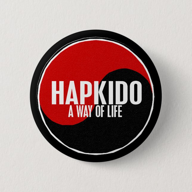 Yin Yang HAPKIDO 1 6 Cm Round Badge (Front)