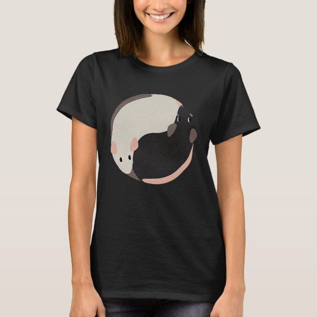 Yin Yang Happy New Year 2020 Rats Family Matching T-Shirt (Front)