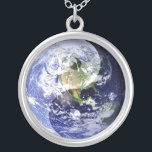 Yin-Yang Harmony on Our Planet Silver Plated Necklace<br><div class="desc">Created with the hope that our planet/this world we're living in will work in more of Tao's Way which is balanced in Yin-Yang Harmony.</div>