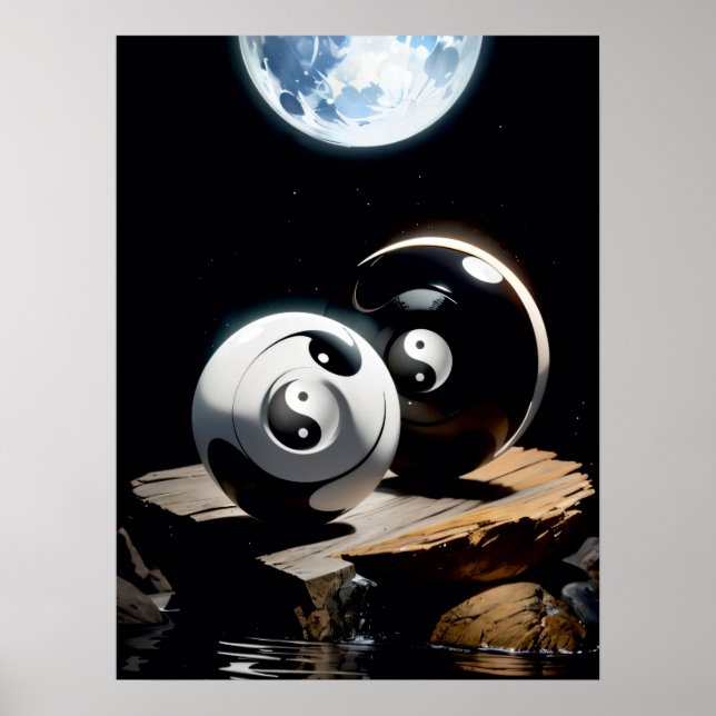 Yin Yang Harmony: Otherworldly Equilibrium Poster (Front)