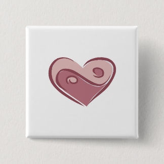 yin yang heart 15 cm square badge