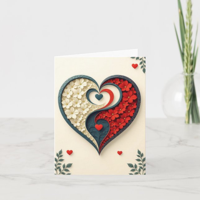 Yin-yang Heart Love Romantic Card (Front)