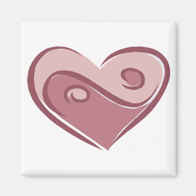 yin yang heart magnet (Front)