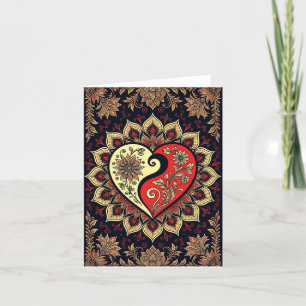 Yin-yang Heart Mandala Love Romantic Card