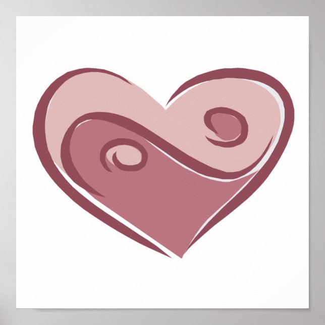 yin yang heart poster (Front)