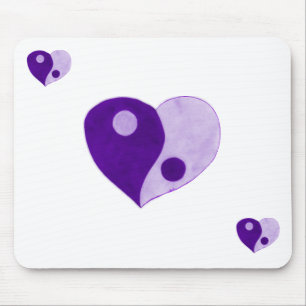 Yin Yang Heart (Purple/Lilac) Mouse Pad