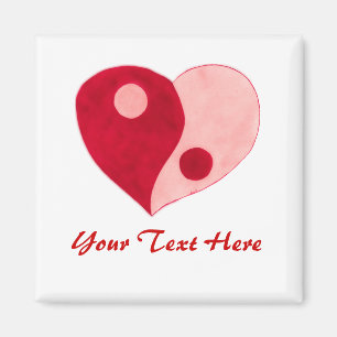 Yin Yang Heart (Red/Pink) Magnet
