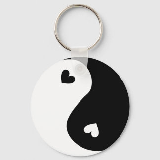 yin yang hearts design key ring