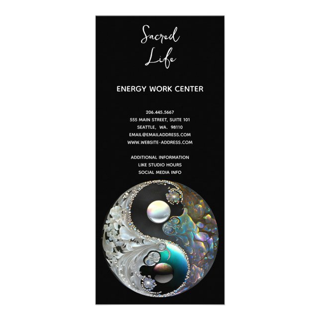 Yin Yang Holistic Healing Rack Card (Back)
