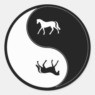 Yin Yang Horse Classic Round Sticker