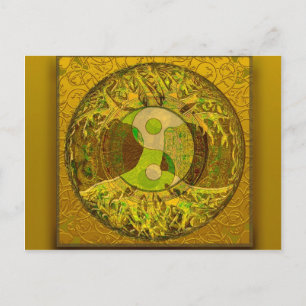 Yin Yang in Golden Colours Postcard