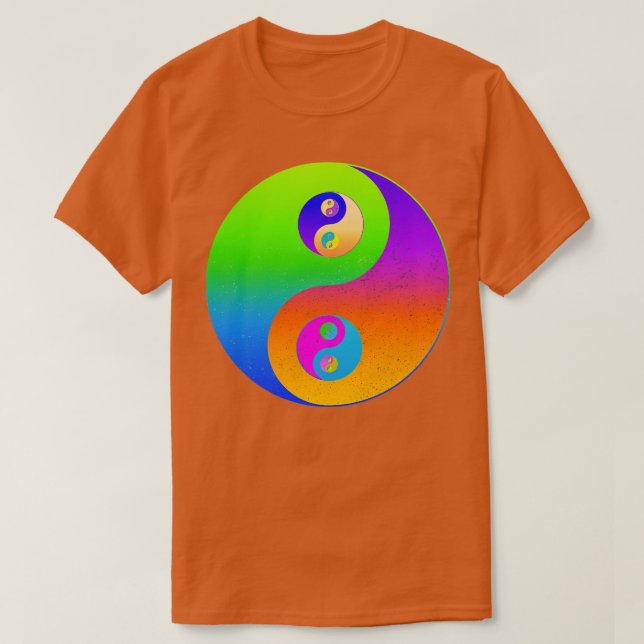 Yin Yang Infinity Trippy Psychedelic Tie Dye T-Shirt (Design Front)